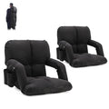 Slsy Set of 2 Stadium Seats for Bleachers with Back & Arm Support, Extra Thick Folding Stadium Seats Bleacher Seats with Cushion, 6 Reclining Positions Stadium Chair Camping Chair for Outdoor