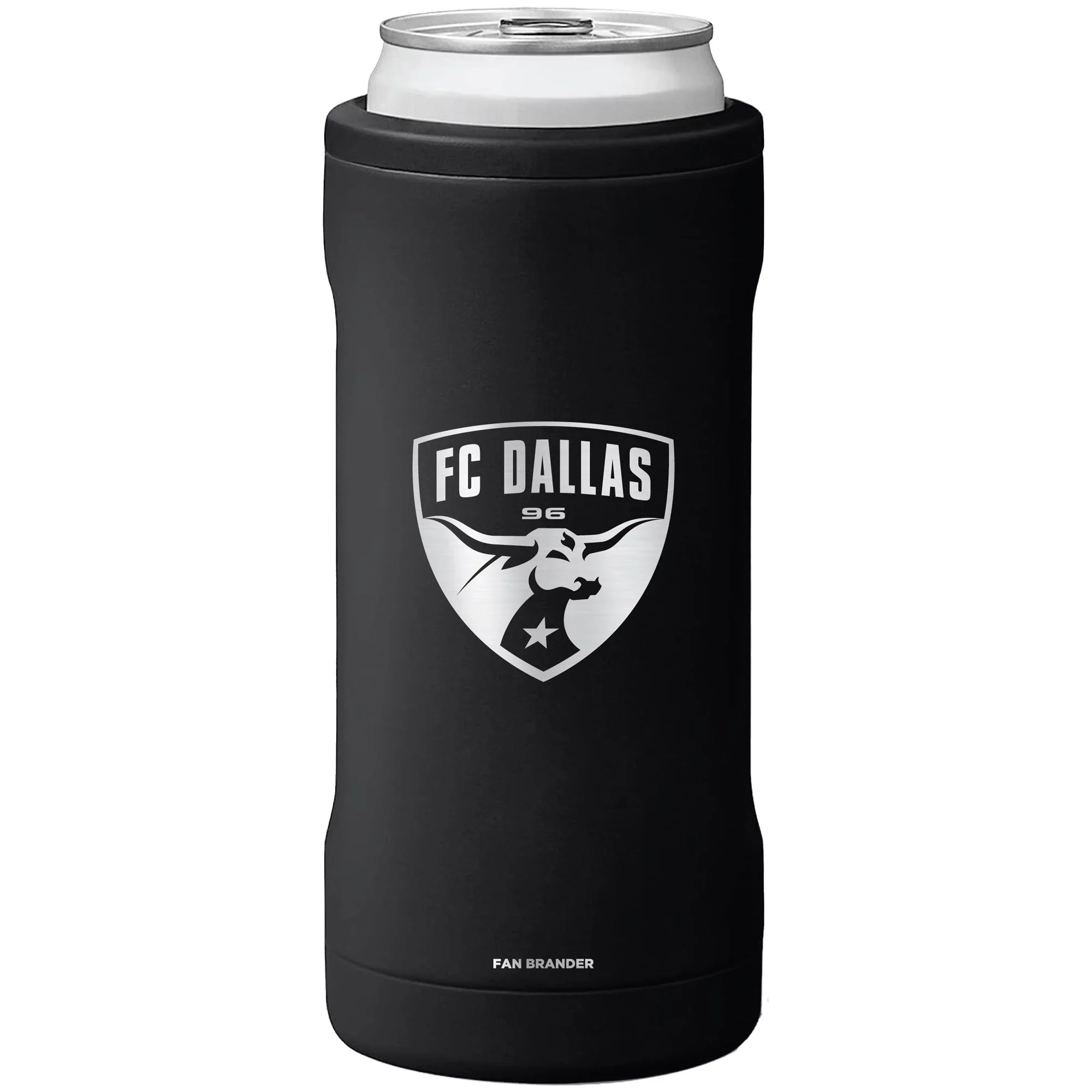 BruMate Black FC Dallas 12oz. Hopsulator Slim Can Cooler