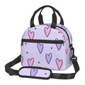 DouZhe Lunch Bags for Women and Men, Sparkles Love Heart Prints Reusable Portable Insulated Cooler Waterproof Lunch Tote Bag for Travel Work School Picnic