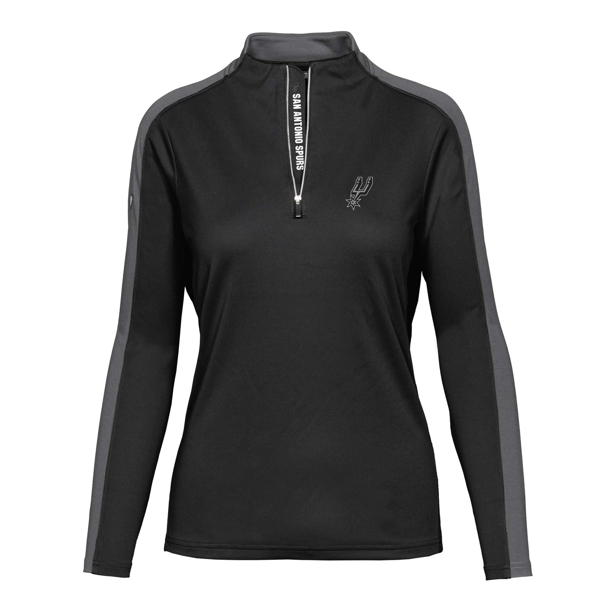 Women's Levelwear Black San Antonio Spurs Remi Insignia Core Quarter-Zip Pullover Top