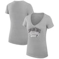 Women's G-III 4Her by Carl Banks Heather Gray San Antonio Spurs Filigree Logo V-Neck Fitted T-Shirt