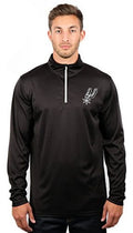 Ultra Game NBA San Antonio Spurs Mens Quarter-Zip Pullover Active Shirt, Heather Charcoal18, XX-Large