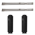 2-Pack BBQ Gas Grill Tube Burner & Heat Shield Plate Tent Replacement Parts for Charbroil 463334613 - Compatible Barbeque Stainless Steel Pipe Burners & Flame Tamer, Guard, Deflector, Flavorizer Bar