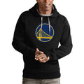 Men's Antigua Black Golden State Warriors Team Logo Victory Pullover Hoodie