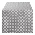 DII 14x108 Modern Cotton Decorative Lattice Table Runner in Gray/White