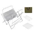 Tomfoto  Camping Portable BBQ Grill Fold Stainless Steel Stove Picnic Barbecue Utensils 3-6 Person