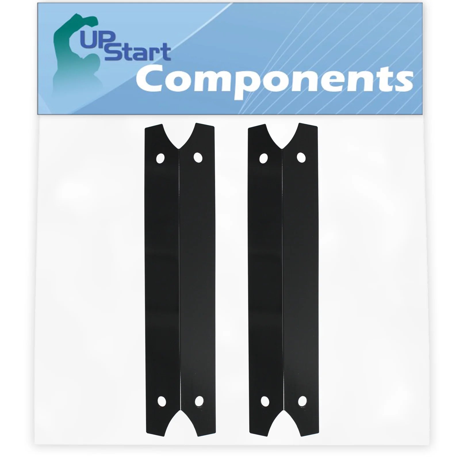 2-Pack BBQ Grill Heat Shield Plate Tent Replacement Parts for Brinkmann 810-7341-W - Compatible Barbeque Porcelain Steel Flame Tamer, Flavorizer Bar, Vaporizer Bar, Burner Cover 17 3/4