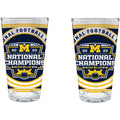 Michigan Wolverines College Football Playoff 2023 National Champions 16oz. Pint Glass Set