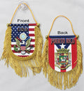 USA-Puerto Rico - Double Sided Window Hanging Flag (Shield)