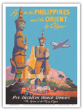 Fly to the Philippines - and the Orient by Clipper - Pan American World Airways - Vintage Airline Travel Poster by Mark Von Arenburg c.1947 - Master Art Print (Unframed) 9in x 12in