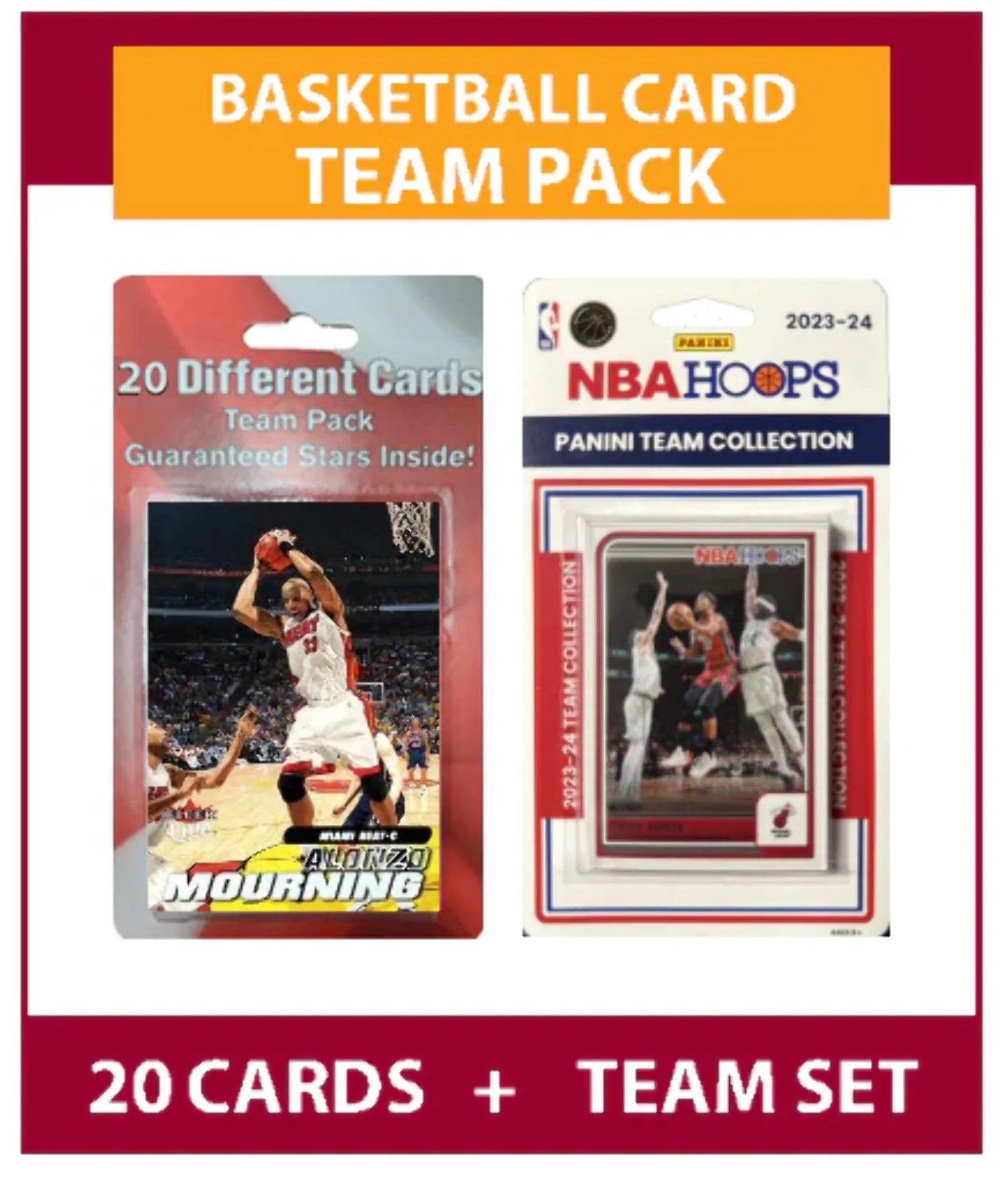Miami Heat Alonzo Mourning 20 Cards + 2023-24 HOOPS Team Set Jimmy Butler