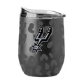 Logo Chair 727-S16PB-BLK-33 16 oz NBA San Antonio Spurs Leopard Black Powdercoat Curved Beverage