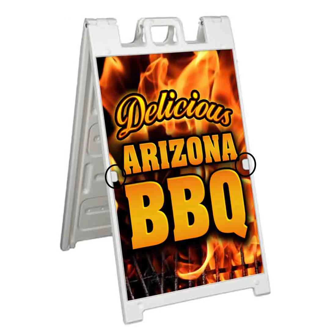 Arizona BBQ (24 X 36) Deluxe A-Frame Signicade, Includes 2 Removable Panels & Stand