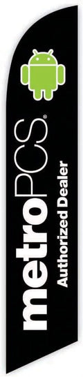 Cobb Promo Advertising Feather Flag 12ft for Metro PCS Authorized Dealer Black - Replacement Flag Only Without Poleset