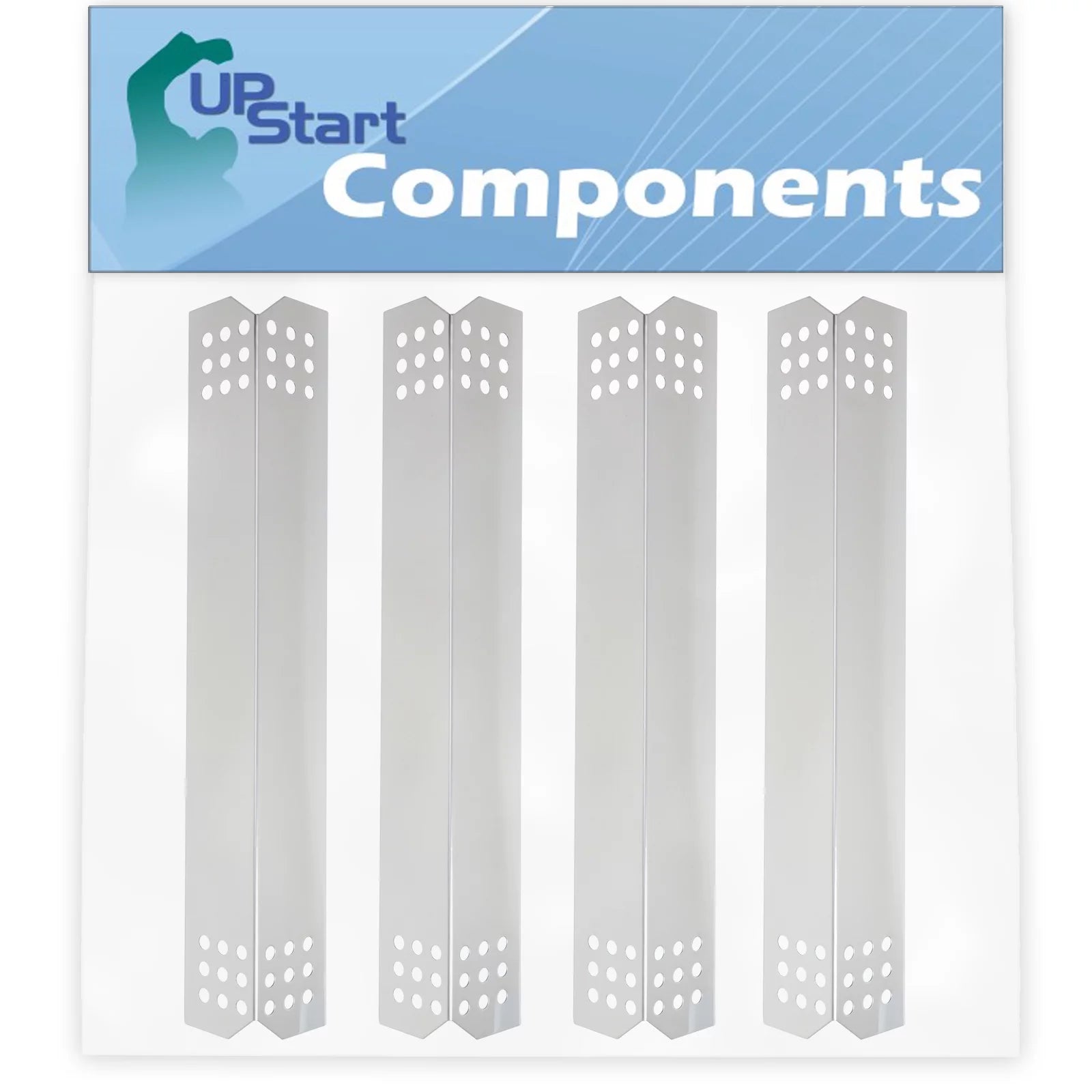 4-Pack BBQ Grill Heat Shield Plate Tent Replacement Parts for Kitchenaid 720-0733 - Old - Compatible Barbeque Stainless Steel Flame Tamer, Flavorizer Bar, Vaporizer Bar, Burner Cover 16 1/8