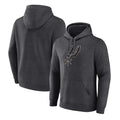 Men's Fanatics Branded  Heather Charcoal San Antonio Spurs Primary Logo Pullover Hoodie