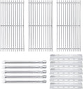 Hisencn Replacement Parts for Ducane 30400042, 30400043, 30558501 Gas Grill,Stainless Steel Burner Tube Heat Plates Tent Shield, 19 3/4'' Cooking Grid Grates for Ducane 5 Burner Replacement Parts