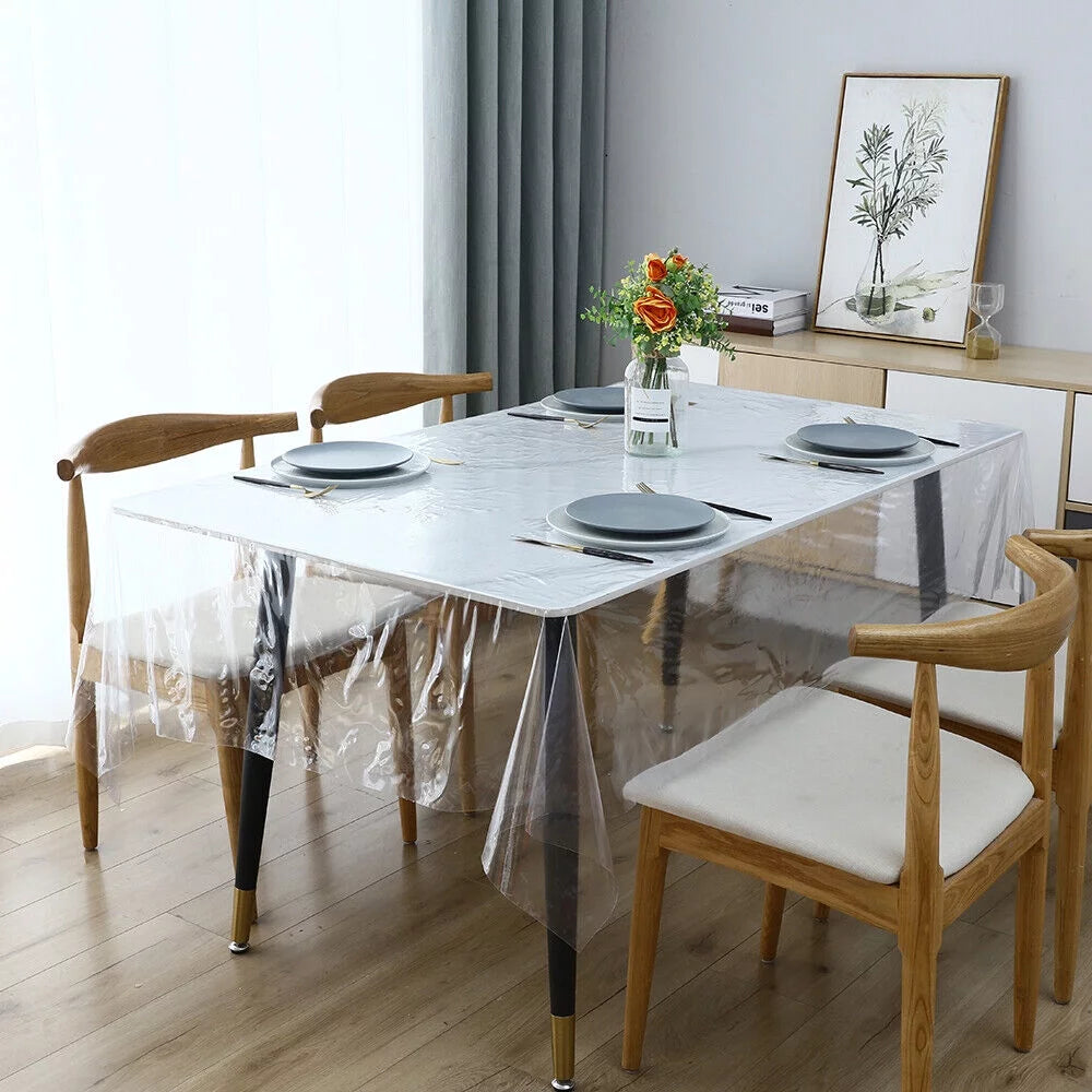 Rectangle Table Cover - Transparent Sheet, 60X84 Inch, Waterproof