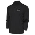 Men's Antigua Charcoal Golden State Warriors Metallic Logo Tribute Quarter-Zip Top