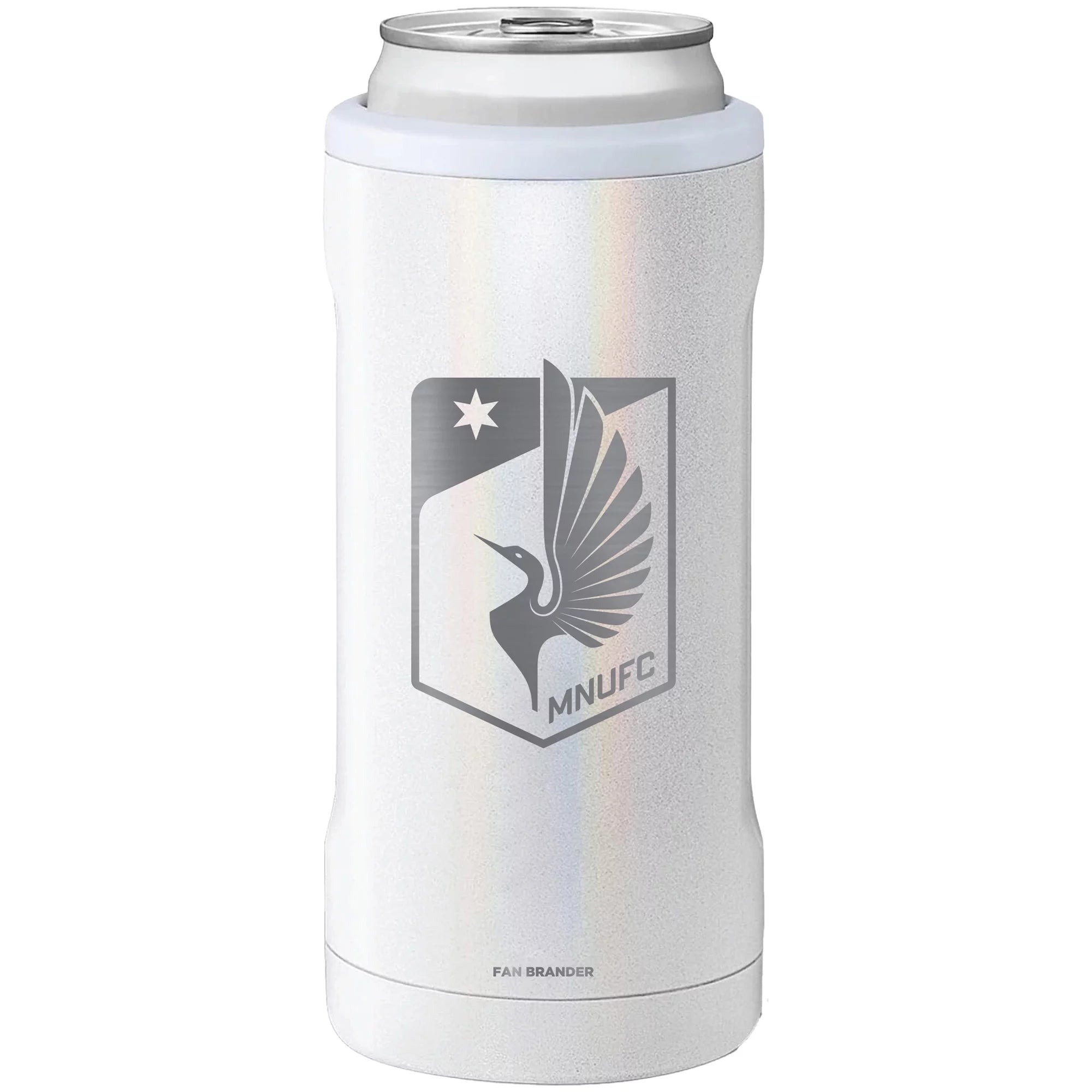 BruMate White Minnesota United FC 12oz. Hopsulator Slim Can Cooler