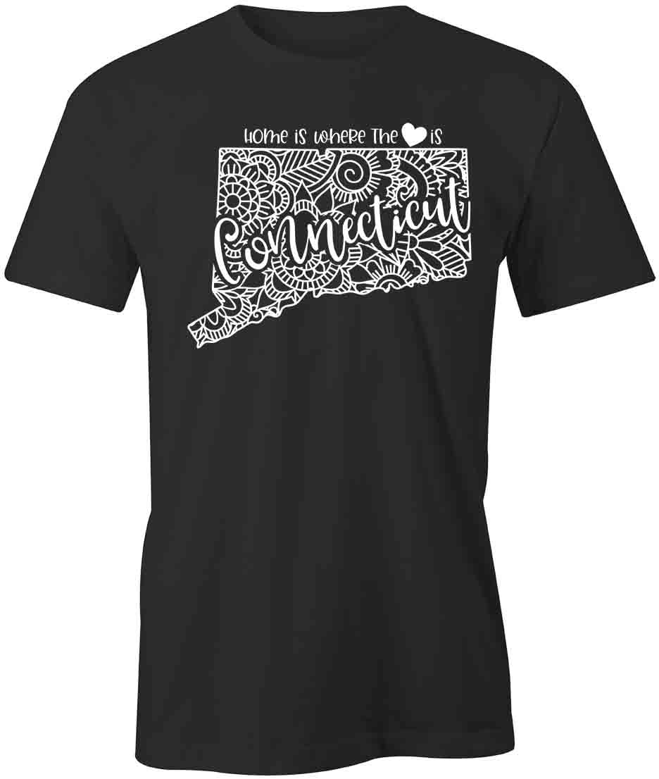 Home Is Where The Heart Is - Connecticut T-Shirt | White Tee Gift