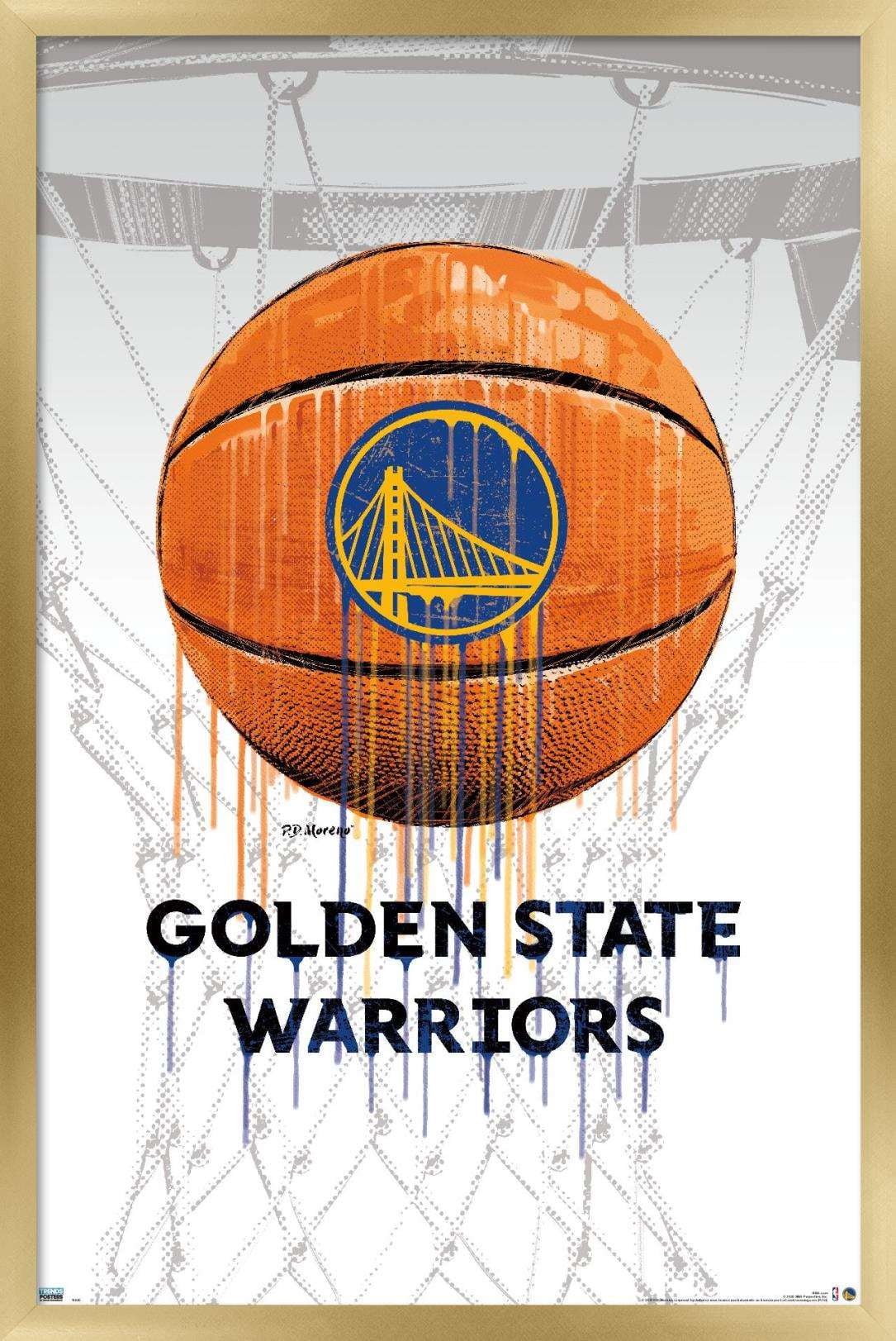 NBA Golden State Warriors - Drip Ball 20 Wall Poster, 22.375 x 34, Framed