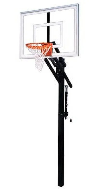 First Team Jam III Steel-Acrylic In Ground Adjustable Basketball System44; Forest Green