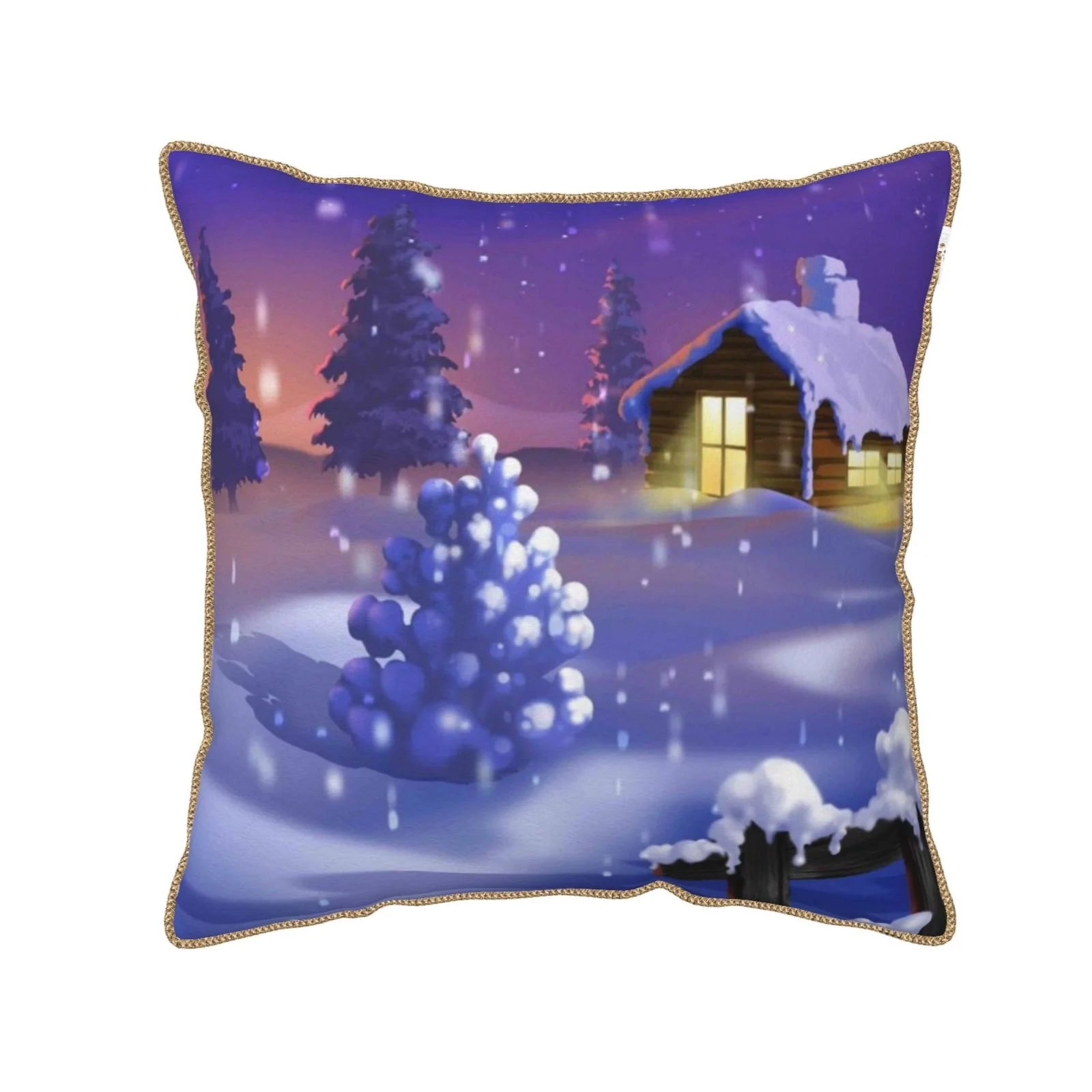 Kll Christmas Igloo Decorative Throw Pillow Covers Velvet Soft For Couch Sofa Bedroom Living Room Outdoor -18X18