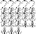 18 Pack Strong Magnetic Hooks£¬30Lbs Heavy Duty Magnet Hook£¬Powerful Neodymium Magnet Hooks for Kitchen, Garage, Grill, Cruise, Workplace and Office