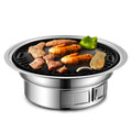 Dcenta Charcoal Grill Non-stick Korean Barbecue Grill Portable Stainless Steel BBQ Charcoal Grill Stove for  Camping Cooking
