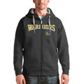 Men's Antigua Charcoal Golden State Warriors Victory Full-Zip Hoodie