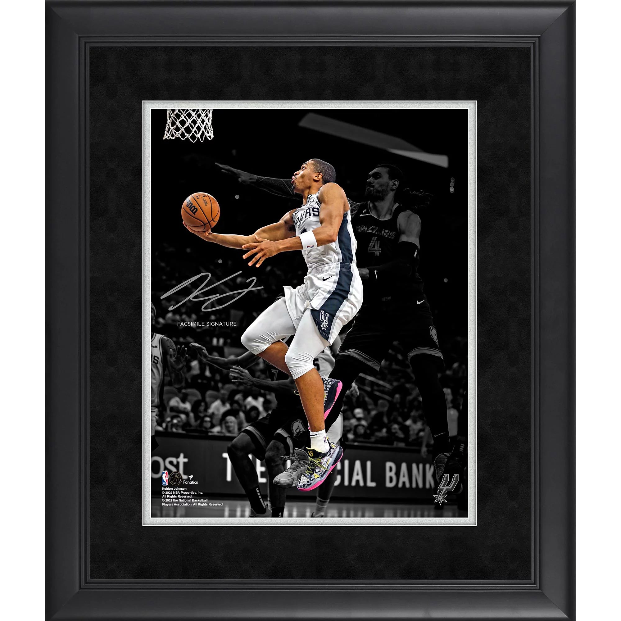 Keldon Johnson San Antonio Spurs Framed 11 x 14 Spotlight Photograph - Facsimile Signature