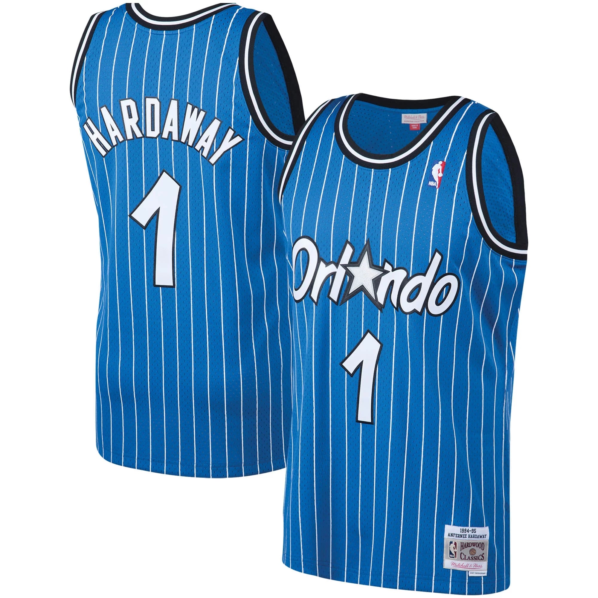 Men's Mitchell & Ness Penny Hardaway Blue Orlando Magic 1994/95 Big & Tall Hardwood Classics Swingman Jersey