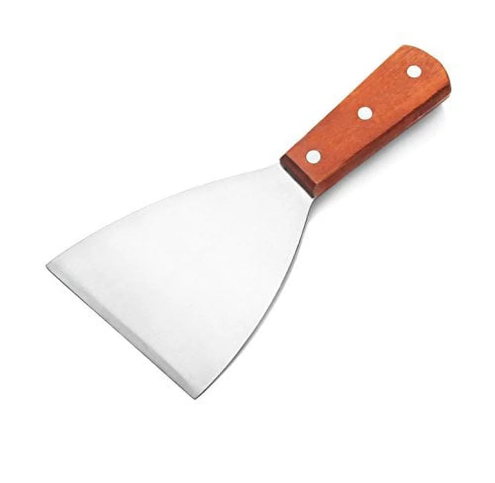 New Star Foodservice 38309 Wood Handle Slant Edge Grill Scraper, 4-Inch x 8.5-Inch