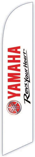 Cobb Promo Advertising Feather Flag 12ft for Yamaha Revs Your Heart White - Replacement Flag Only Without Poleset