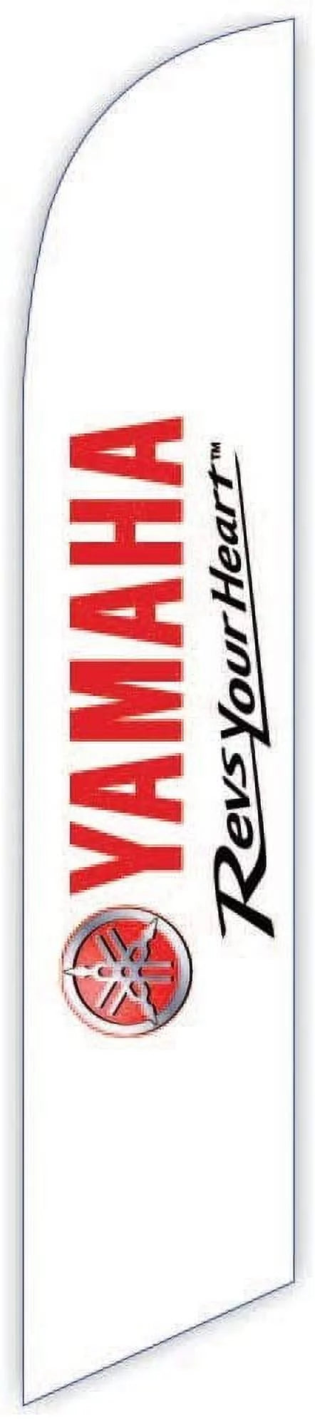 Cobb Promo Advertising Feather Flag 12ft for Yamaha Revs Your Heart White - Replacement Flag Only Without Poleset