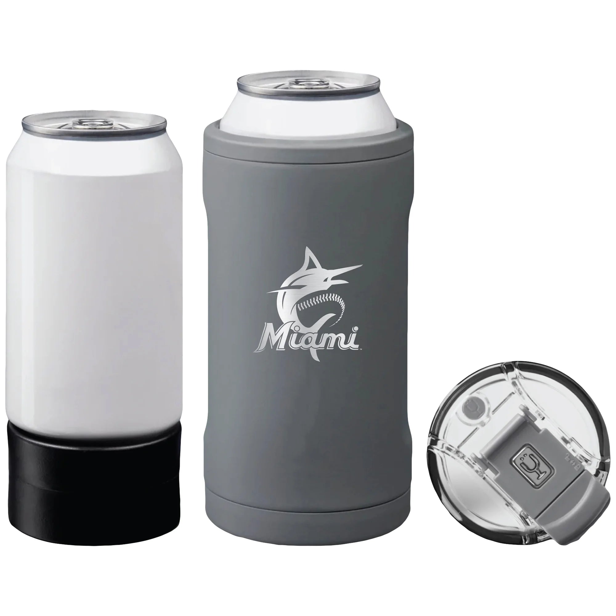 BruMate  Miami Marlins Primary Logo Hopsulator Trio Can Cooler
