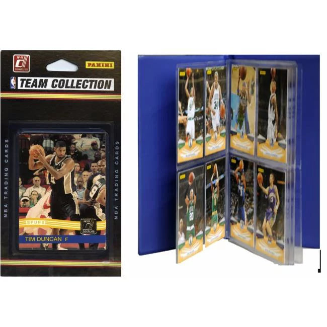 C & I Collectables  NBA San Antonio Spurs Licensed 2010-11 Donruss Team Set Plus Storage Album