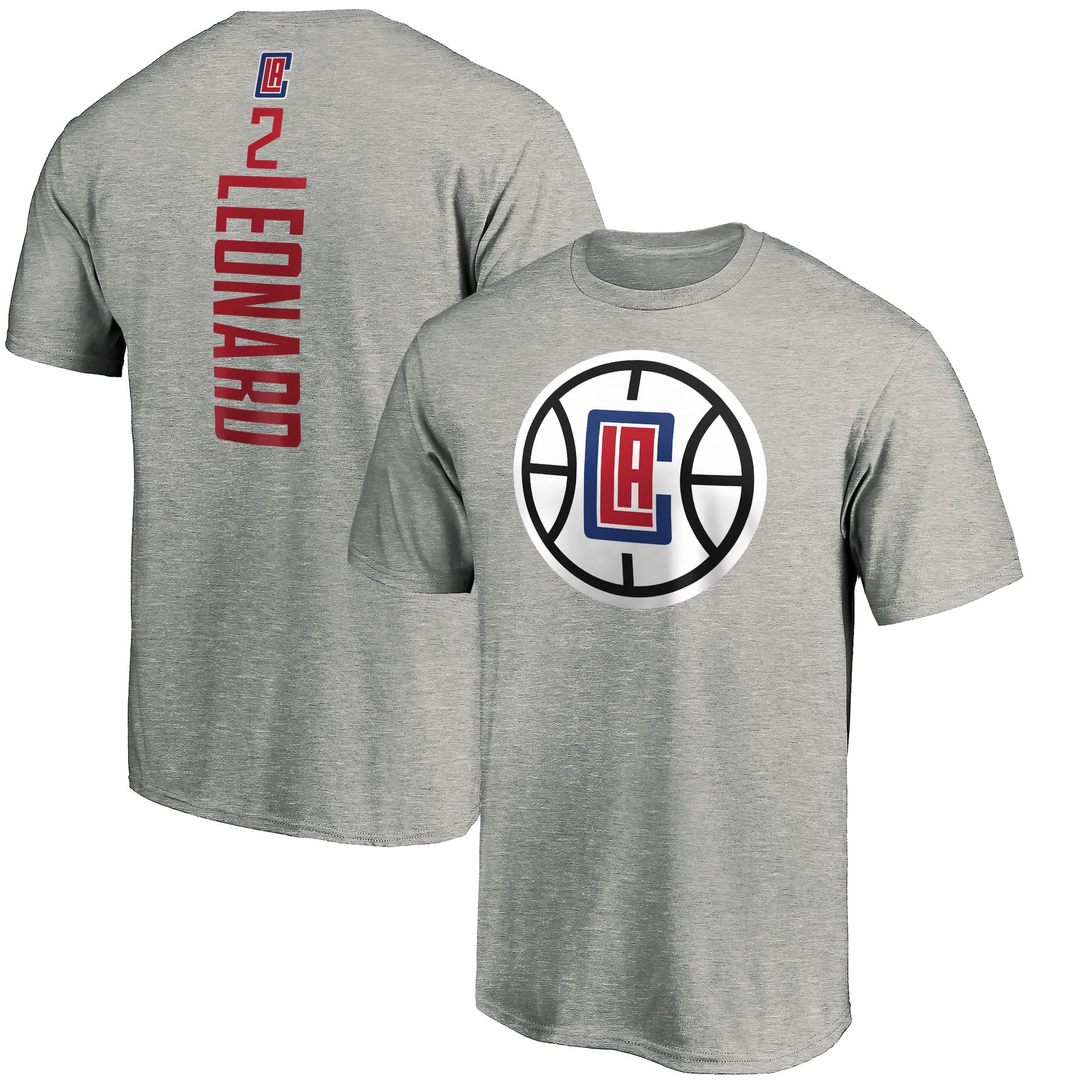 Men's Fanatics Branded Kawhi Leonard Heathered Gray LA Clippers Playmaker Name & Number Team T-Shirt