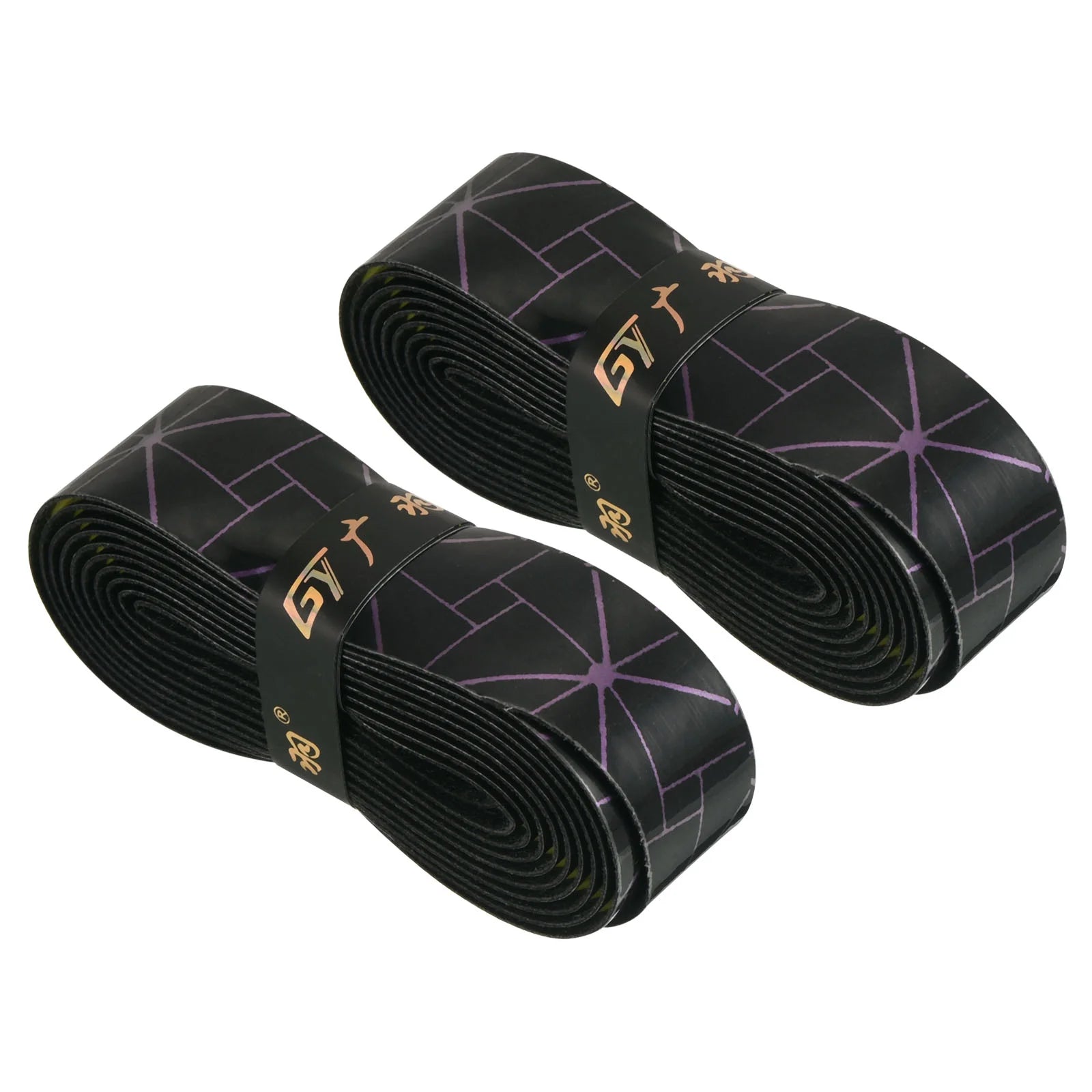Uxcell 5.9ft PU Thicken Tennis Racket Overgrip Grip Tape with Damping Ridges, Purple 2 Pack