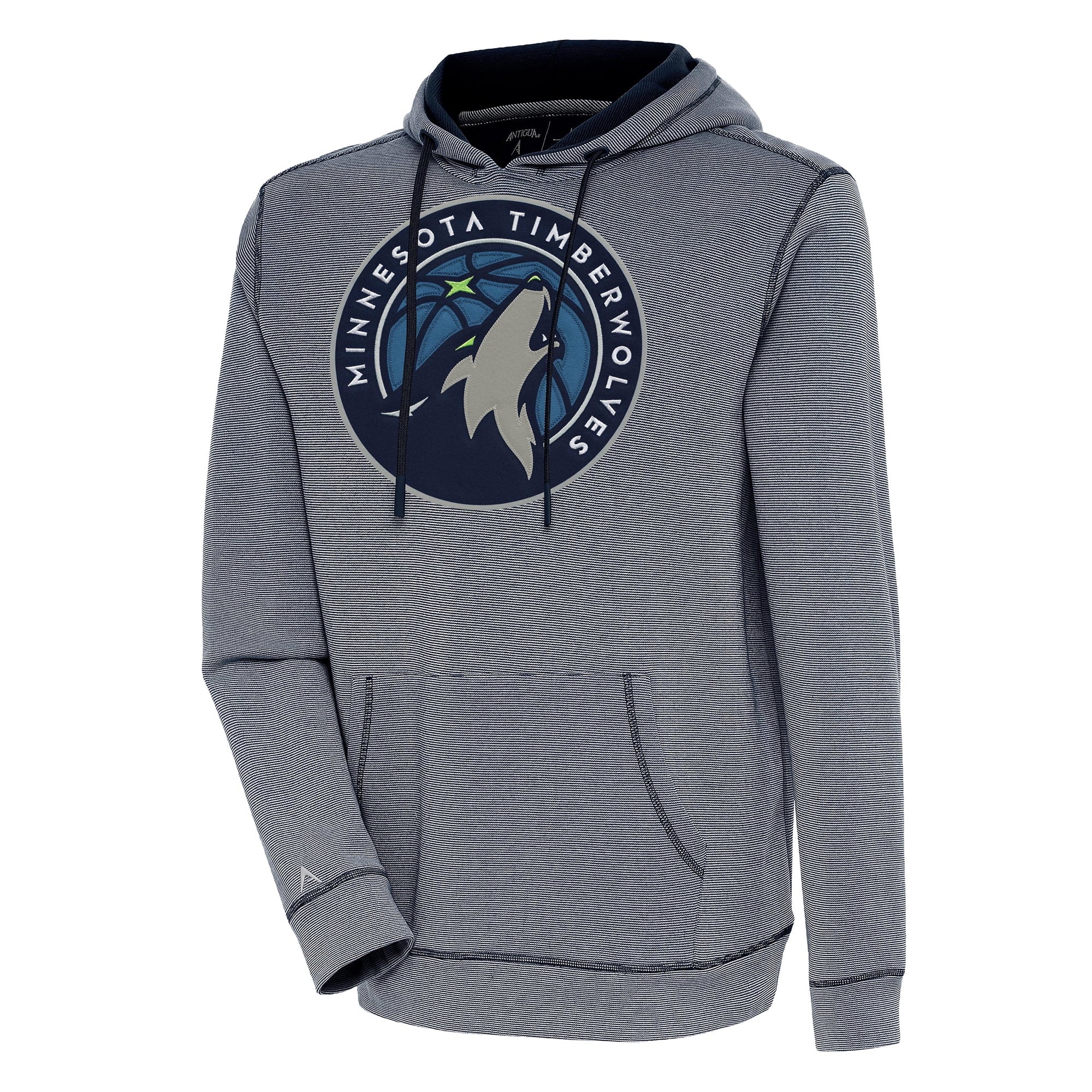 Men's Antigua  Navy Minnesota Timberwolves Axe Bunker Tri-Blend Pullover Hoodie