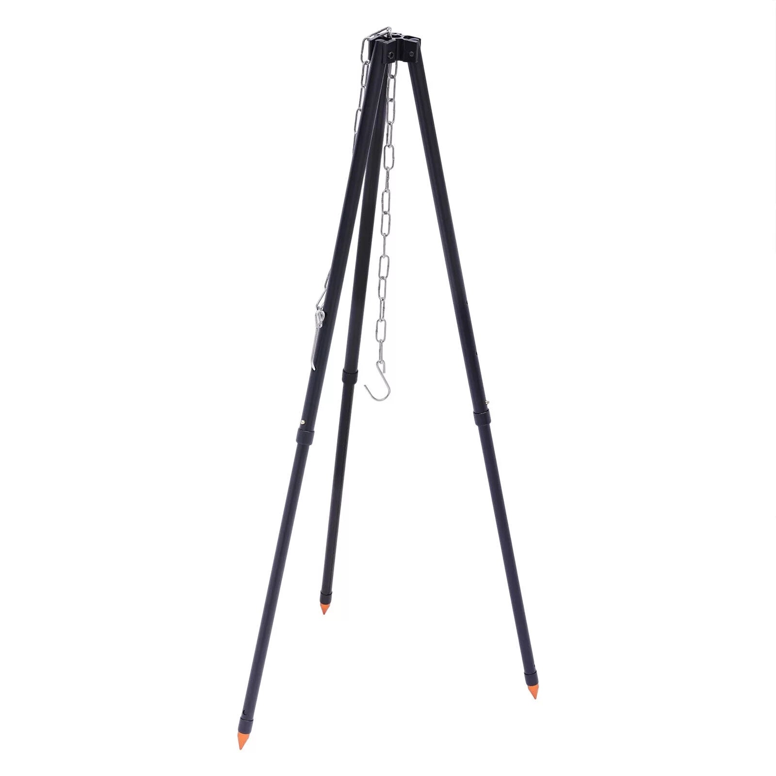 Lightweight Camp Fire Outdoor Camping Tripod Camping Cooking Tripod Grill Grate Hanging Pot Stand Applies to 3-5 People Foldable