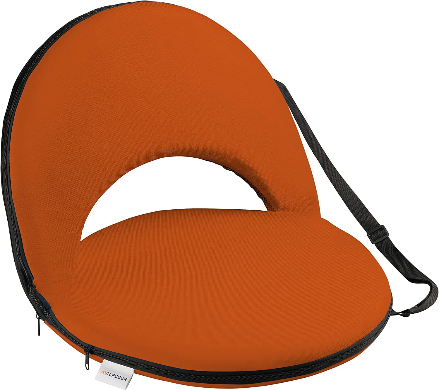Alpcour Reclining Stadium Seat - Waterproof, 6-Position Comfort for Outdoor Use - Orange