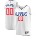 Men's Fanatics Branded White LA Clippers Fast Break Custom Replica Jersey - Association Edition