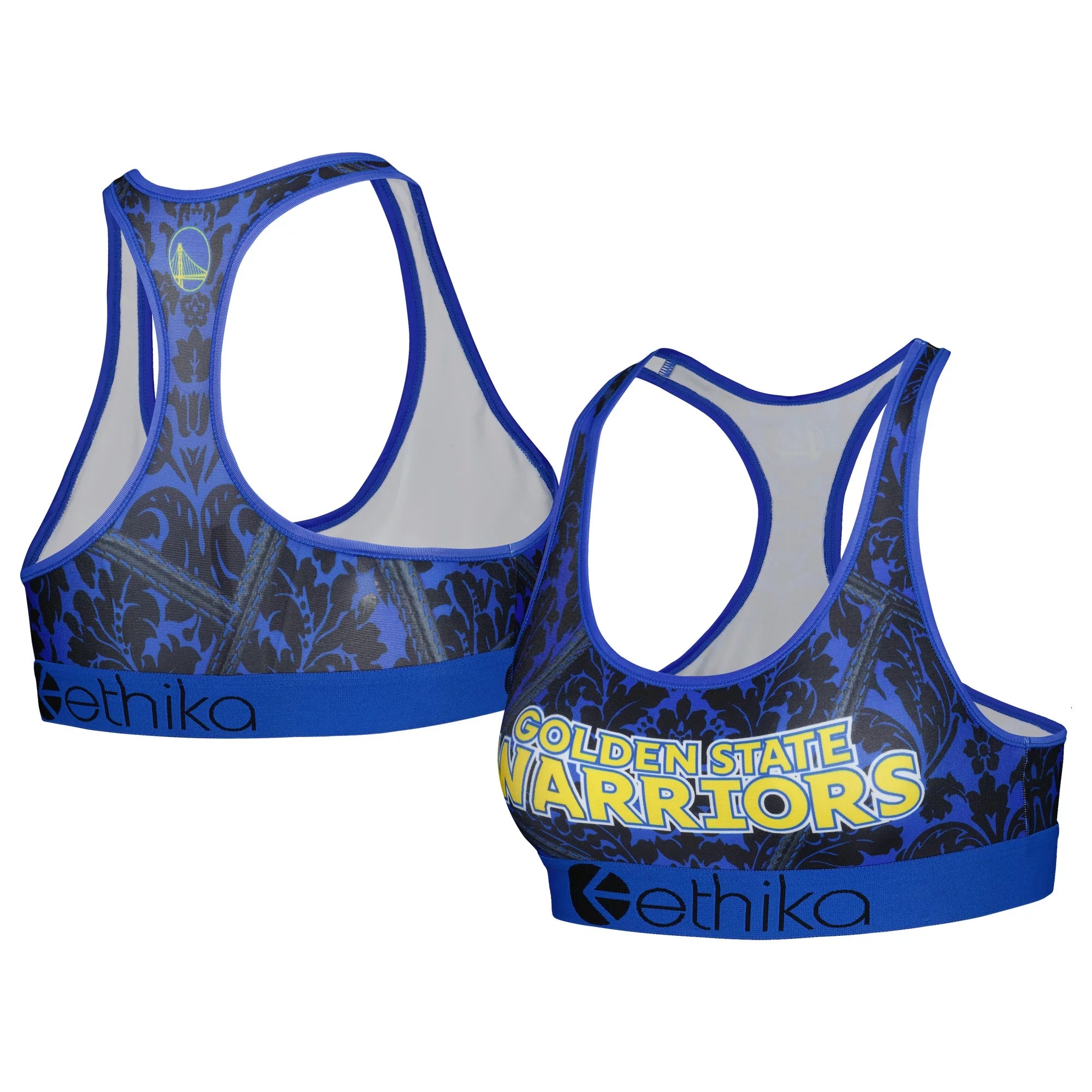 Women's Ethika Royal Golden State Warriors Racerback Sports Bra