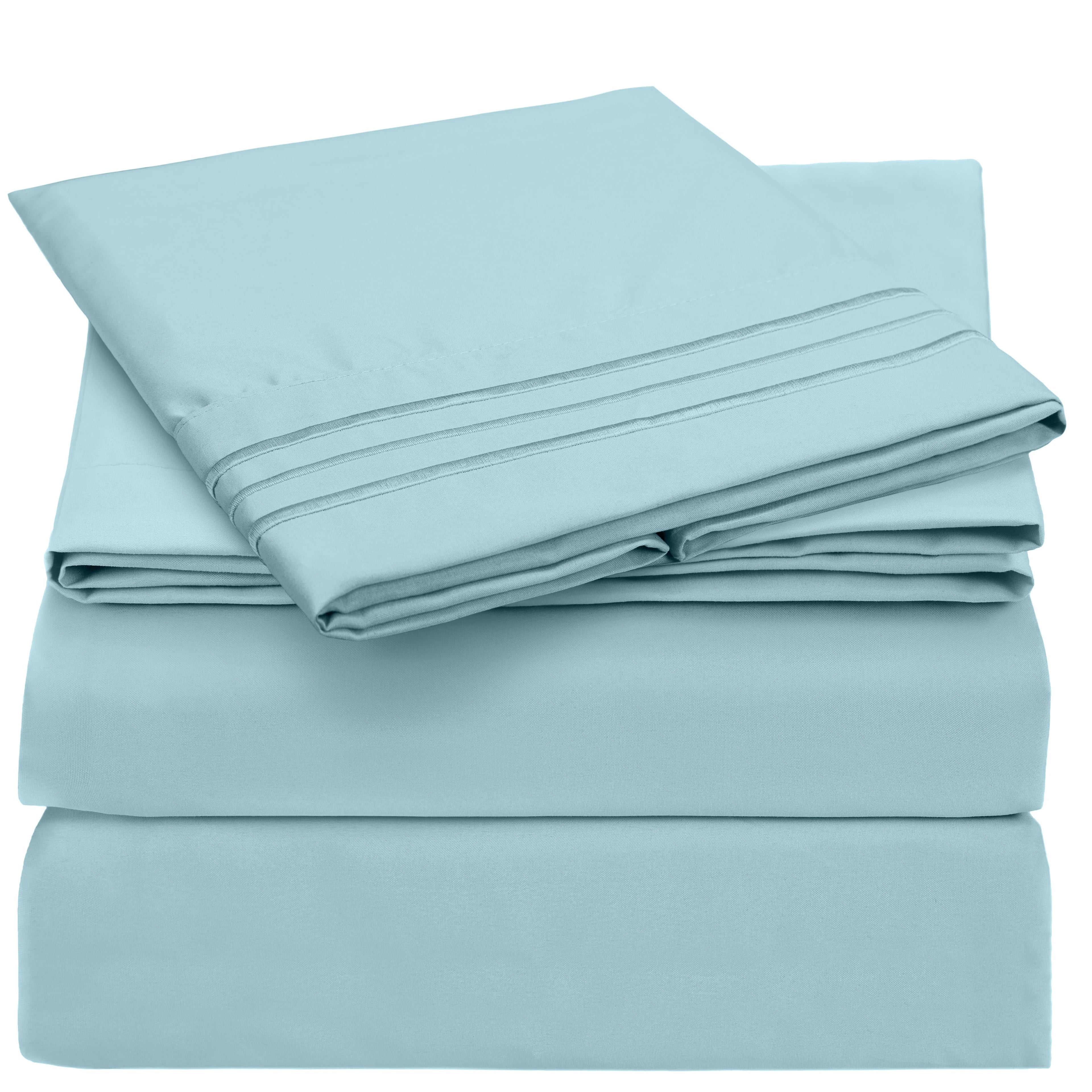 Mellanni Iconic Sheet Set Brushed Microfiber, Extra Deep Pocket, 3 Piece Twin XL, Aqua