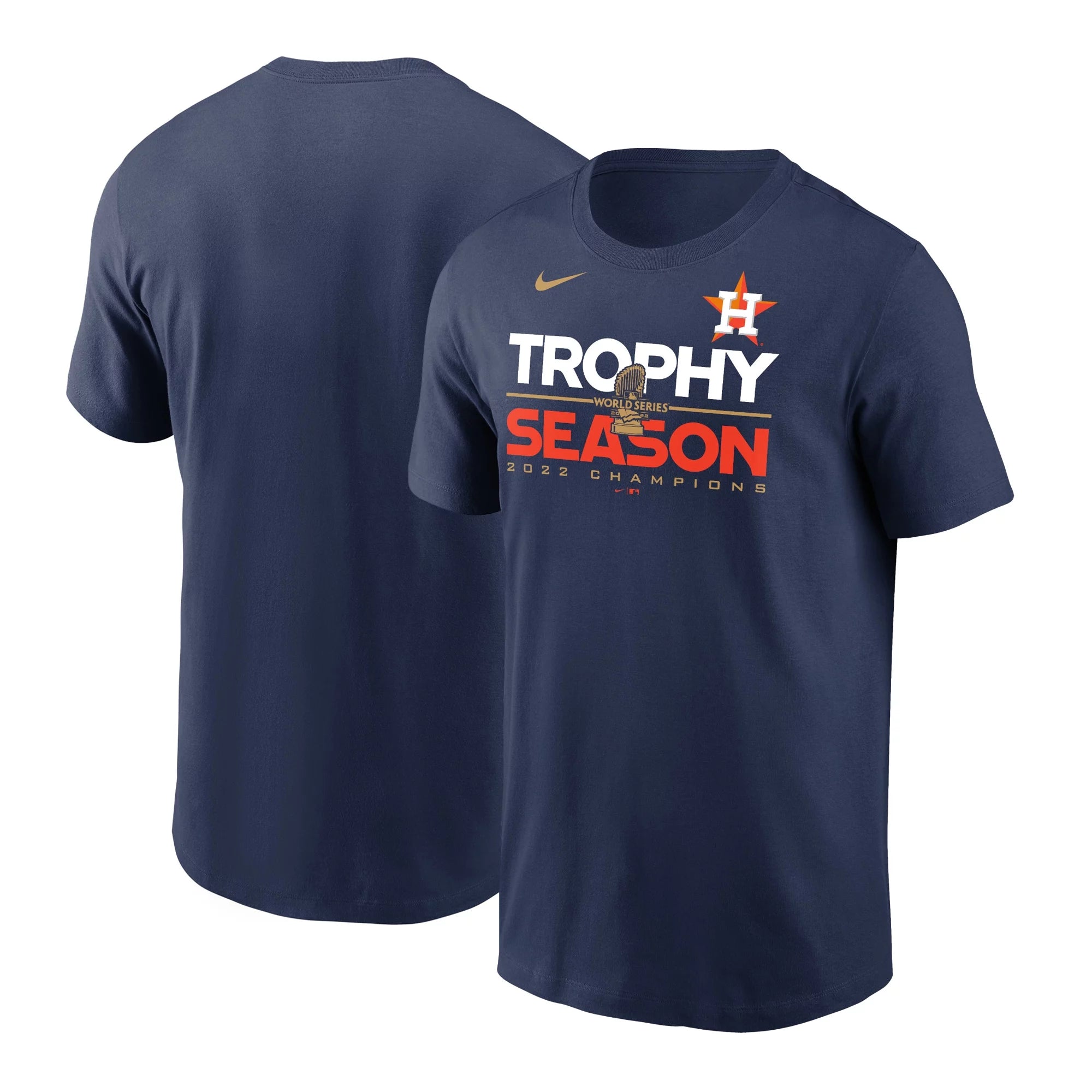 Men's Nike Navy Houston Astros 2022 World Series Champions Commissioner's Trophy T-Shirt