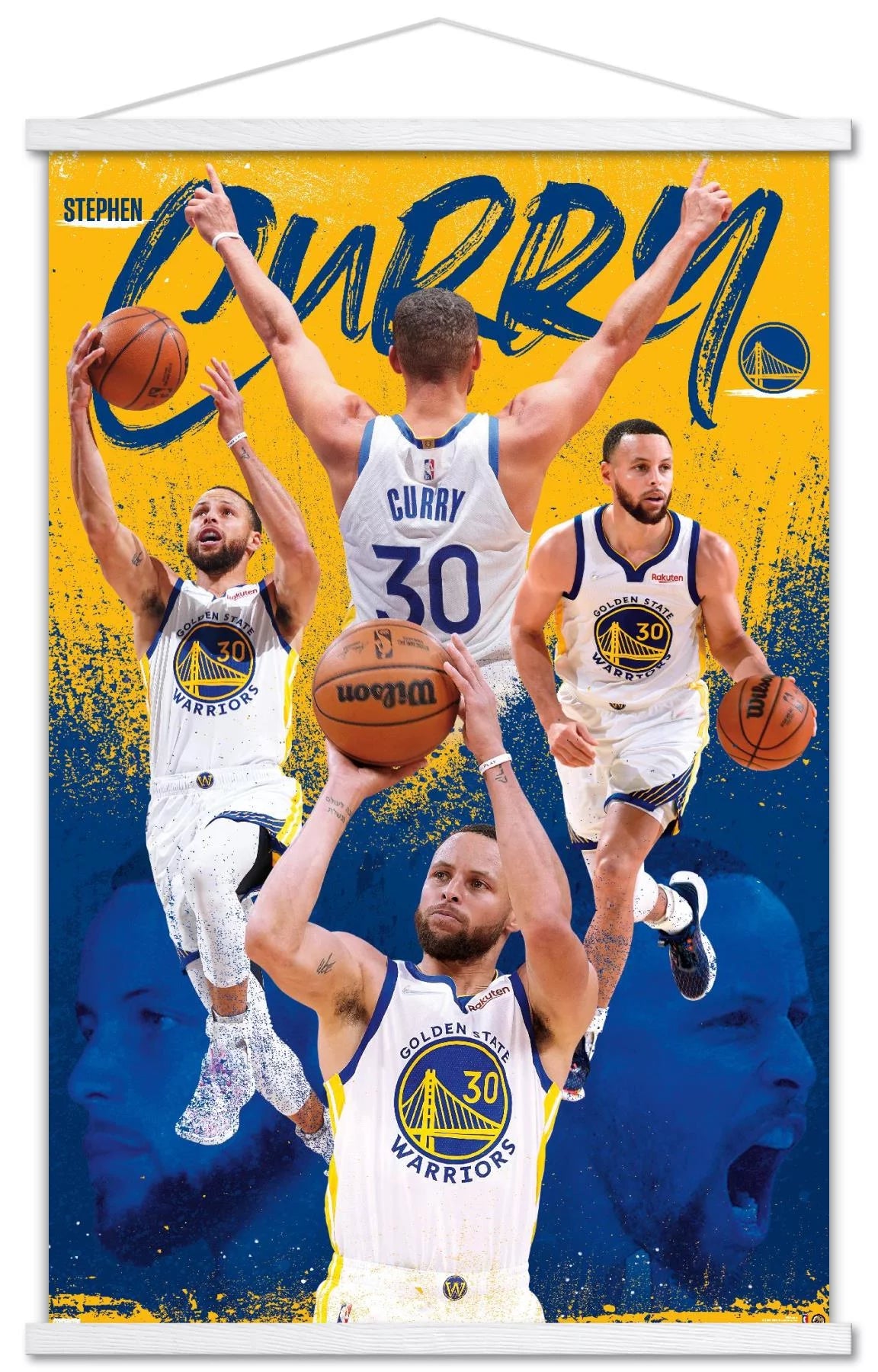 NBA Golden State Warriors - Stephen Curry 22 Wall Poster with Magnetic Frame, 22.375 x 34