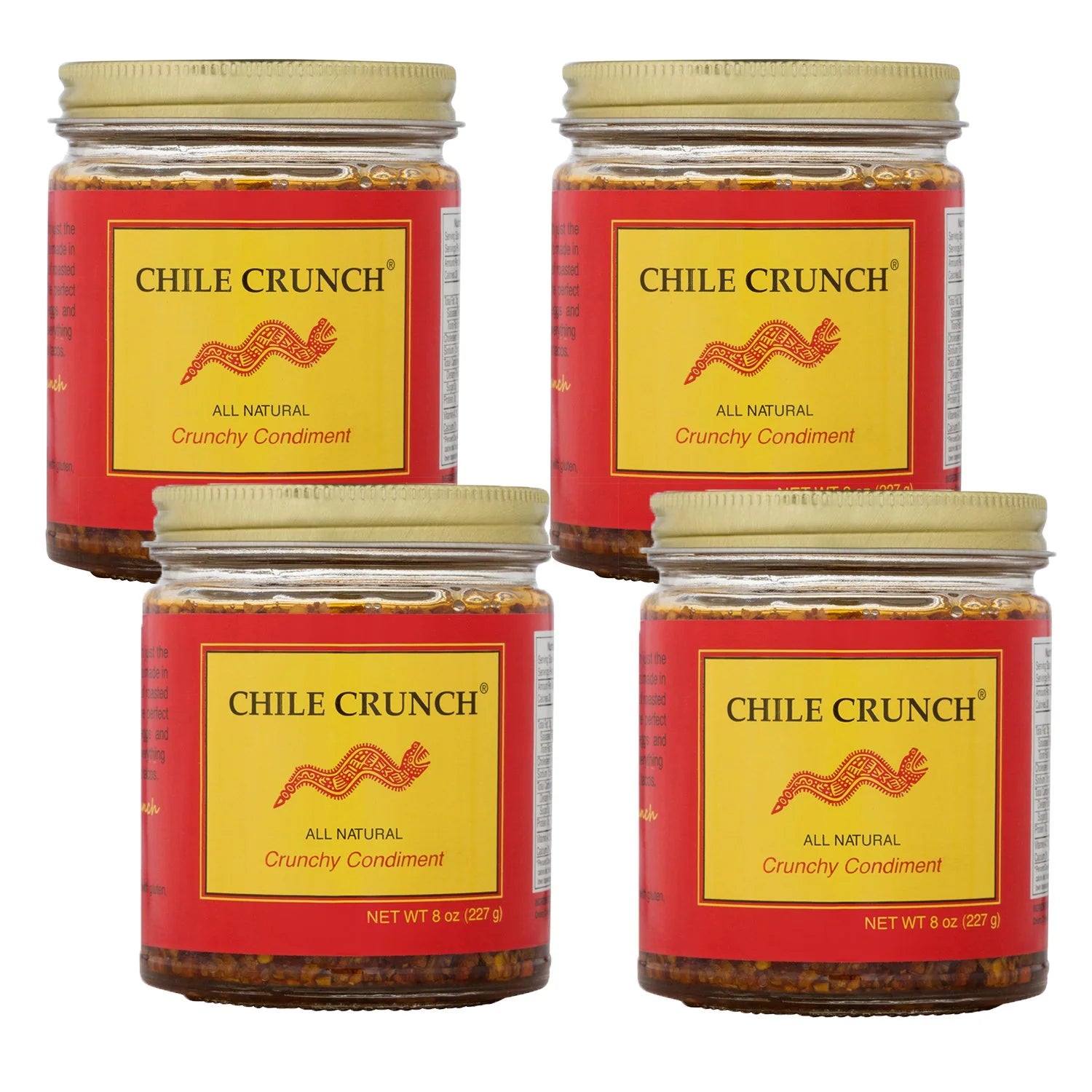 Chile Crunch-A Crunchy All Natural Spicy Condiment Original Flavor - 4 Pack