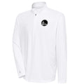 Men's Antigua White Golden State Warriors Metallic Logo Tribute Quarter-Zip Top